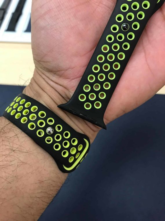 Apple Watch Series 1 & Series 2 & Nike+ Sport 42mm Sport Watchband(Black + Green) - BLGT