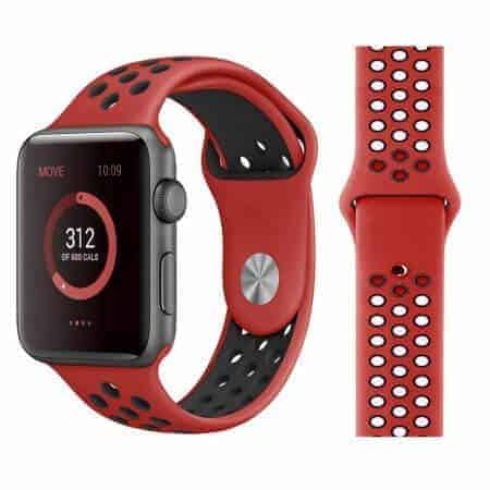 TTUC Assistir acessórios para Apple Watchbands 44mm 42mm 40mm 38mm série 7  6 5 4 3 2 1 Se Assistir pulseiras (Color : Glamour Red-Black, Size : 38mm)