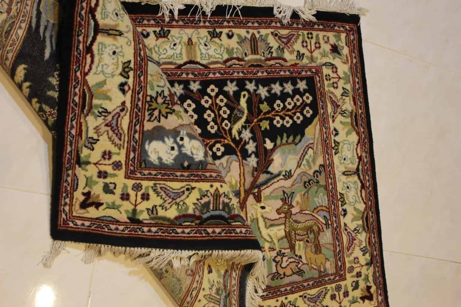 Carpet Genuine 100 Wool & Silk Mixed, Handmade, Belgium (size