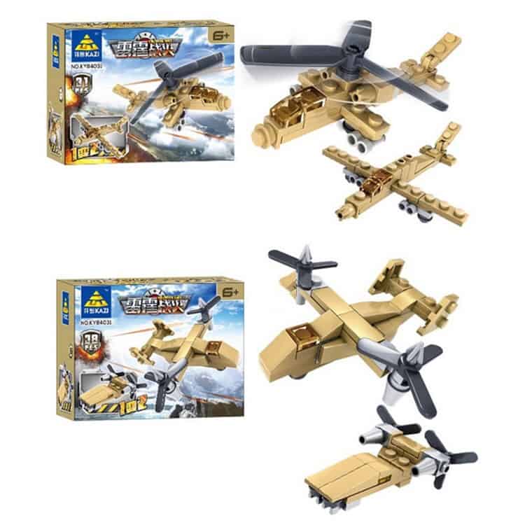 army light tactical tank with soldiers and guns - military building block toy