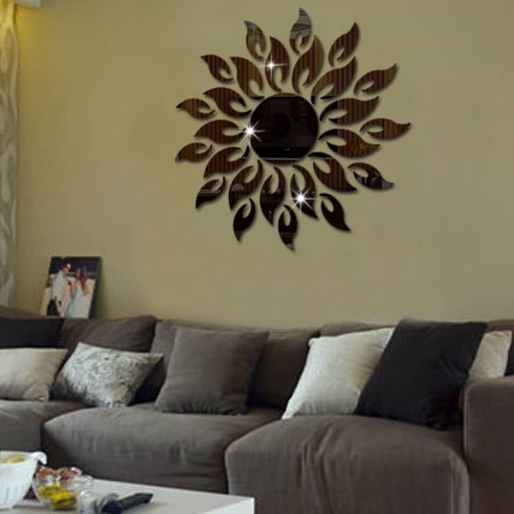 Sunflower Mirror Wall Sticker Bedroom Living Room Wall Stickers BLGT