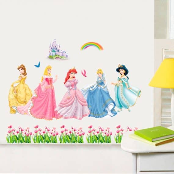 3D Princess Pattern Removable Wall Stickers for Home Decoration Size ...