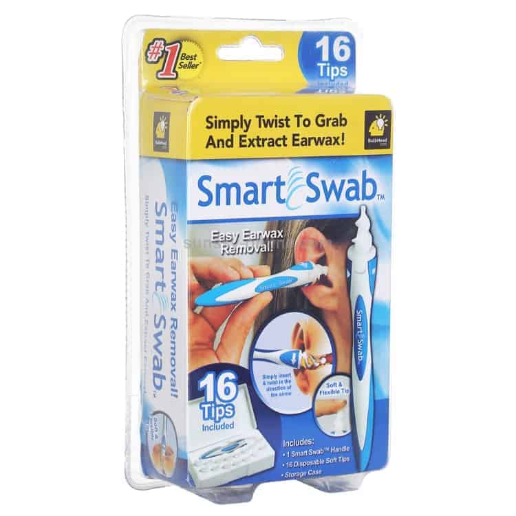 Smart Swab Plastic Ear Cleaner Earwax Removal Tool with 15 Replacement