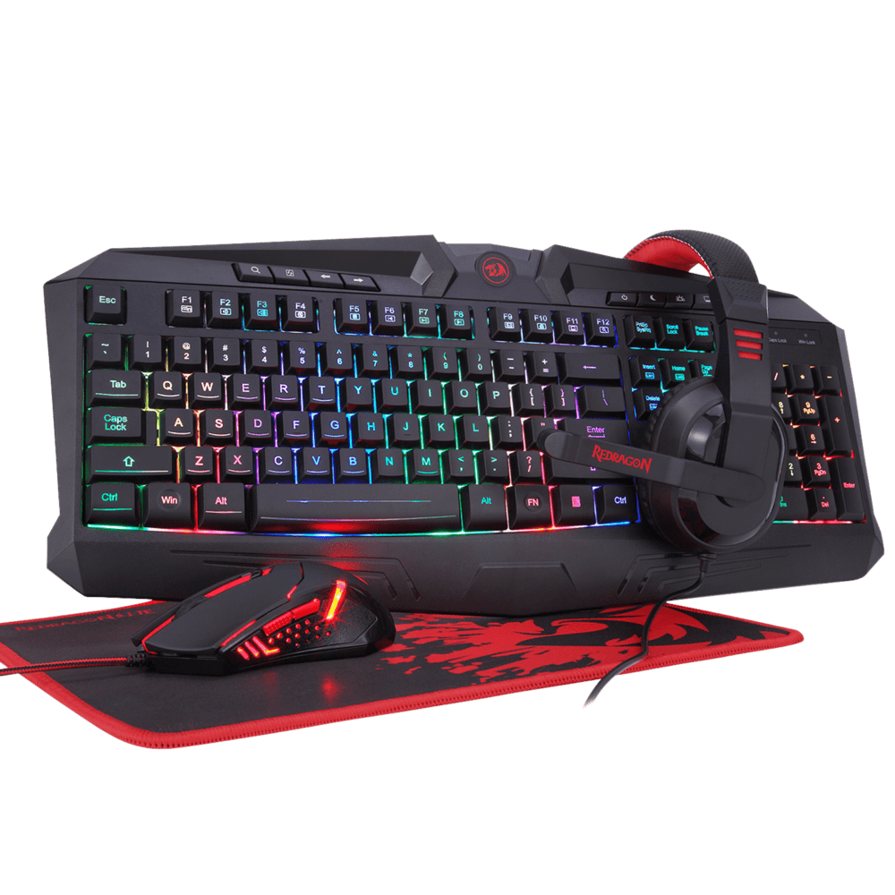 Redragon S101BA PC Gaming Keyboard and Mouse Combo, Mousepad, Headset
