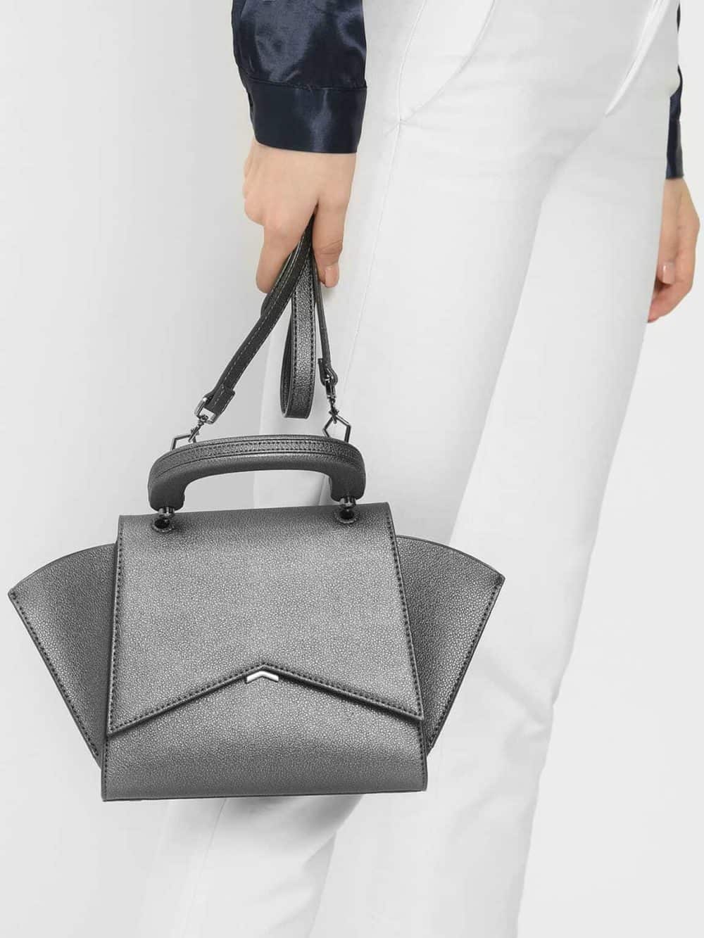 Charles & Keith Geometric Structured City Bag - BLGT
